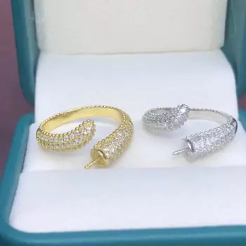 Кольцо регулируемое из серебра 925 пробы, 5 шт./лот