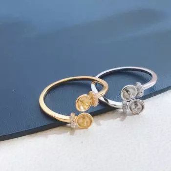 Кольцо регулируемое из серебра 925 пробы, 5 шт./лот