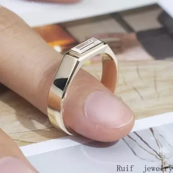 Кольцо Ruif из 18-каратного жёлтого золота с муассанитом, обручальное кольцо с бриллиантом