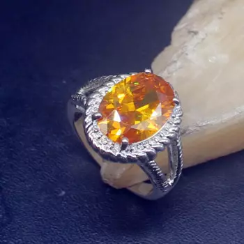 Кольцо с медовым топазом, из серебра 925 пробы, 8 #20213008