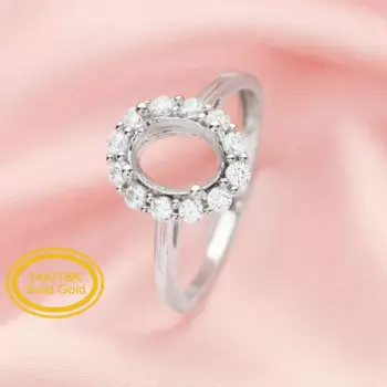 Кольцо с овальными зубцами 6 х8 мм, однотонное кольцо из золота 14 к 18 К с цветком, искусственное кольцо с фианитом, обручальное кольцо «сделай сам» 1222081