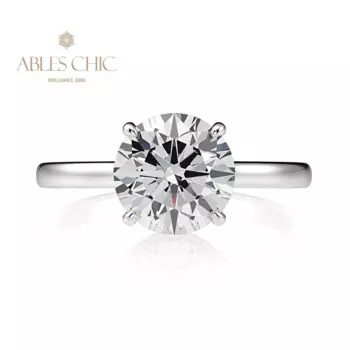 Кольцо свадебное с круглым бриллиантом, S2R1S2R0945