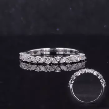 Кольцо женское из белого золота с бриллиантом, 14 к