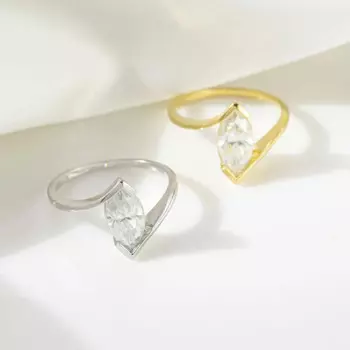 Кольцо женское из серебра 925 пробы, 5 х10 мм