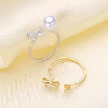 Кольцо женское из серебра 925 пробы с жемчугом, 6 шт./лот