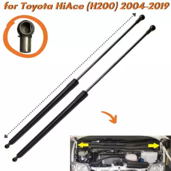 Кол-во (2) Распорки капота для Toyota HiAce (H200) 2004-2019 Передняя капота из углеродного волокна, газовые пружины, амортизаторы, подъемные амортизаторы