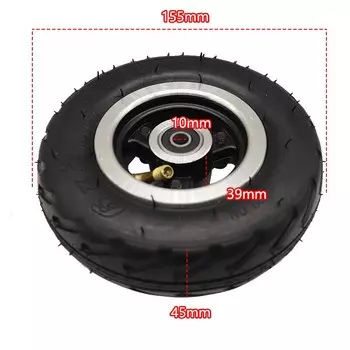 Колесо для электрического скутера 6 дюймов, 6x2 с воздушной шиной, цельная металлическая втулка для шин, подшипники 608 /628, 8/10 мм, отверстие для оси, тележка на колесиках