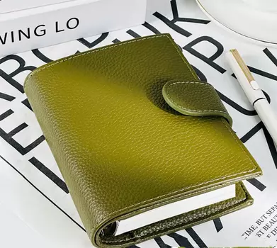 Коликий блокнот из искусственной кожи A7 6 колец