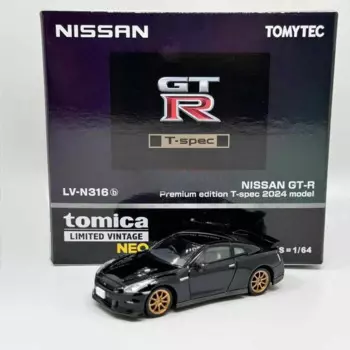 Коллекционная литой под давлением модель автомобиля Tomytec TLV 2408, модель автомобиля, модель модели NISSAN LV-N316b, темно-фиолетовый, подарок, 1/64