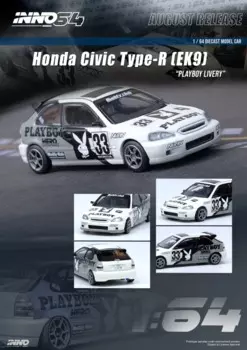Коллекционная модель автомобиля INNO 1:64 Honda EK9 из сплава в подарок
