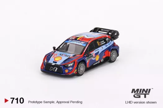 Коллекционная модель автомобиля из литого литья под давлением MINIGT 1/64 #710 i20 N Rally1 2023