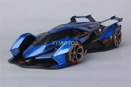 Коллекционная модель автомобиля Maisto 1/18 для Lamborghini V12 Vision GT Concept, Подарочная Коллекционная модель из голубого металла