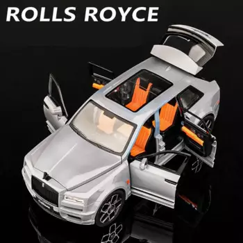 Коллекционная модель автомобиля Rolls Royce SUV Cullinan из сплава, Коллекционная модель игрушечного автомобиля, Коллекционная модель автомобиля из металла со звуком и искусственными детскими игрушками, подарок, 1/20