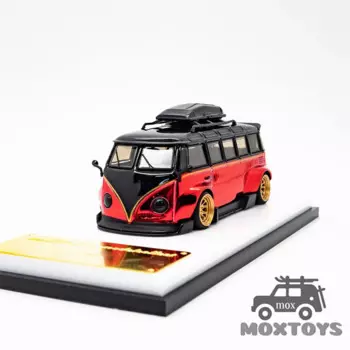 Коллекционная модель x Inspire модель 1:64 T1 Kombi Роберт дизайн хром красно-черный ОГРАНИЧЕННАЯ МОДЕЛЬ литая модель автомобиля