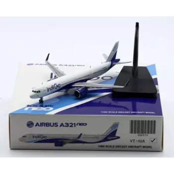 Коллекционный самолет XX4974 из сплава, подарок, фотосессия 1:400, авиакомпании IndiGo Airlines, модель самолета под давлением с подставкой