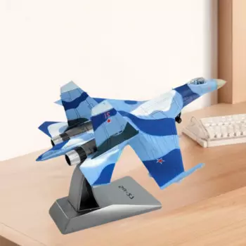 Коллекция 1/100 года, модель самолета SU27 с подставкой, литая модель самолета для спальни