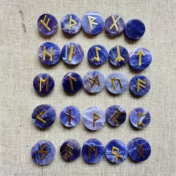 Коллекция рун из черного камня pinhan