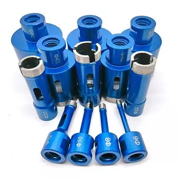 Колонковое буровое долото louCnloin диамантовое 6-65 мм М14 голубой