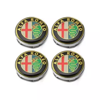 Колпачки центральной ступицы автомобиля, универсальные колпачки для Alfa Romeo Sportiva 156 Stelvio Giulia Giulietta GT, 60 мм, черные, серебристые