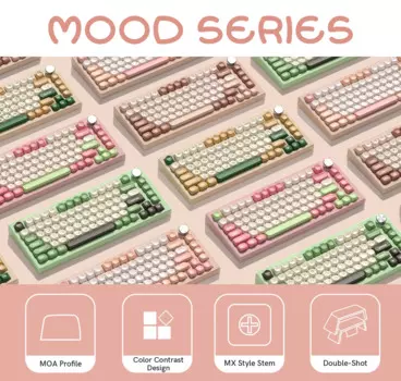 Колпачки для клавиатуры WOMIER 130, колпачки для клавиш с мультяшными персонажами, колпачки для клавиатуры для Gateron MX, игровая механическая клавиатура