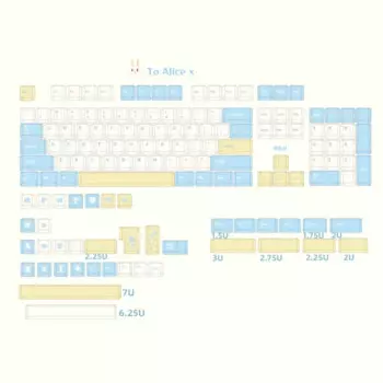 Колпачки для клавиш Алиса в стране чудес, сублимационный материал PBT, колпачки для клавиш Cherry MX, 140 клавиш для механической клавиатуры MX Switch