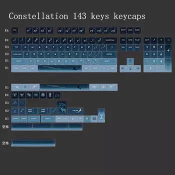 Колпачки для клавиш Cuxiukeys с созвездиями, градиентные колпачки для клавиш KCA, профиль PBT, для переключателей Cherry Gateron MX, Игровая клавиатура RK61 GK64