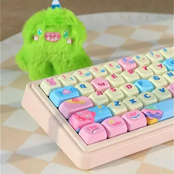 Колпачки для клавиш из ПБТ, 130 клавиш, высота MOA, милый зверь, колпачки для клавиш, сублимация, для механической клавиатуры Cherry MX 104/87/61.