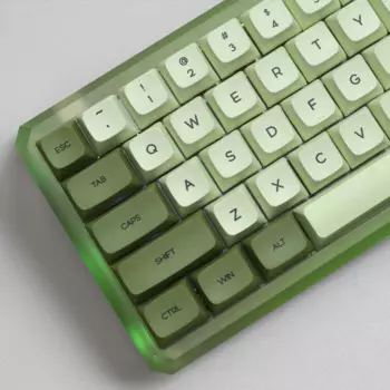 Колпачки для клавиш маття 124, профиль PBT XDA для механической клавиатуры Cherry MX, милая Двусторонняя аниме зеленая подсветка, Набор колпачков для клавиш с краской SUB