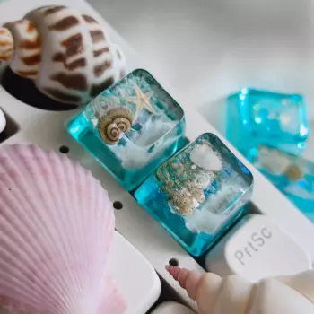 Колпачки для клавиш Starfish из смолы, креативные полупрозрачные колпачки для клавиш ручной работы ESC для MX перекрестный переключатель, игровая механическая клавиатура в подарок