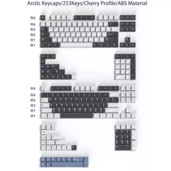 Колпачки для механической клавиатуры Gateron MX, 253 клавиш, Arctic Circle Double Shot ABS