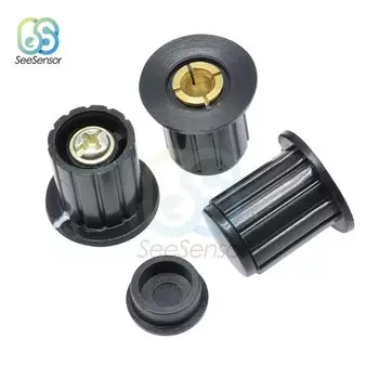 Колпачки для потенциометров Aideepen, черные и серые, 4 мм