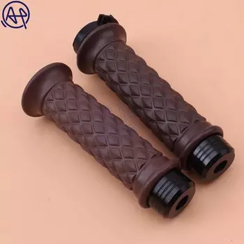 Колпачки для руля, винтажные 7/8 дюйма, 22 мм, коричневые алмазные открытые дроссели, рукоятка для руля Honda Suzuki Royal Cafe Racer Bobber