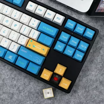 Колпачки XDA PBT для 137 клавиш, механическая клавиатура, колпачки для клавиш Dye Sub Ocean Trip Blue