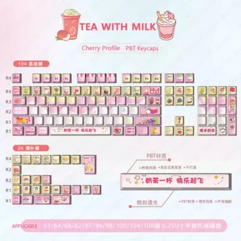 Колпачок для механической клавиатуры Alice, 130 клавиш, вишневый профиль