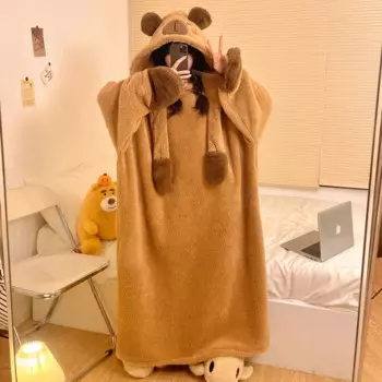 Комбинезон больших размеров для взрослых, пижамы кигуруми в стиле аниме, одеяло с капибарой, одежда для сна с героями мультфильмов, карнавальный костюм на Хэллоуин, подарок на Новый год