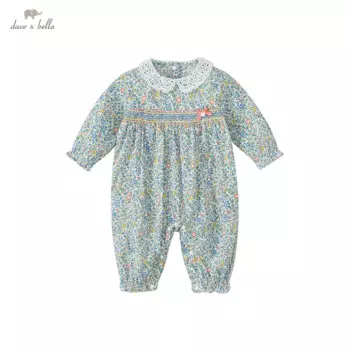 Комбинезон для новорожденных, Цветочный, с бантом, 1 шт.