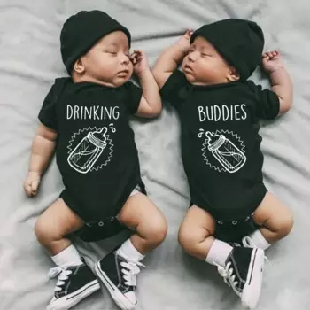 Комбинезон для новорожденных, с коротким рукавом и надписью
