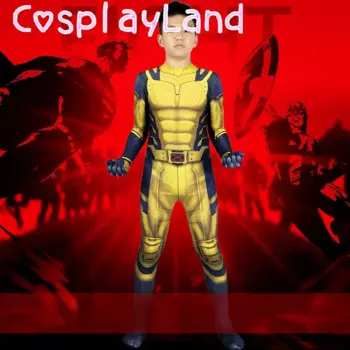 Комбинезон Golden Wolf Zentai для косплея, костюм супергероя с 3D принтом в стиле Хэллоуина, ролевая игра в Zentai, комбинезон с комиксом