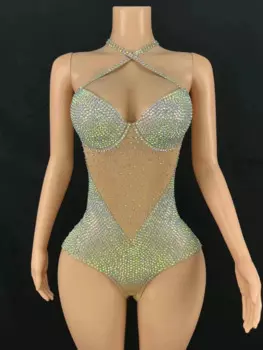 Комбинезон с блестками, со стразами