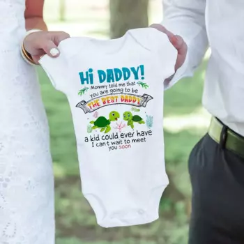 Комбинезон с объявлением ребенка Hi Daddy Mommy Told Me That You Are Going Tobe The Best Daddy Bodysuit Комбинезон для новорожденных Подарки для папы