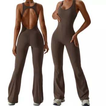 Комбинезоны для женщин, сексуальный женский комбинезон с открытой спиной и вырезом, женский комбинезон в полный рост без рукавов