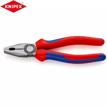 Комбинированные плоскогубцы KNIPEX 03 02 180 высокой твердости, острые лезвия, плоские, износостойкие, прочные, простые в эксплуатации