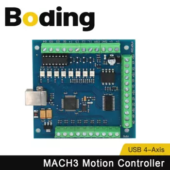 Коммутационная плата BODING CNC USB MACH3, 100 кГц, 4-осевой интерфейс, драйвер, контроллер движения, плата драйвера для ЧПУ гравировки 12-24 В