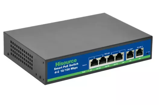 Коммутатор ethernet, 6 портов, 24 В, 250 метров