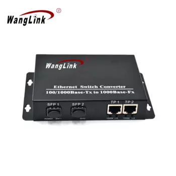 Коммутатор Wanglink-Ethernet с 2 портами SFP Fiber Ethernet, коммутатор POE 48 В, 2 порта PoE 10/100/1000Base-TX