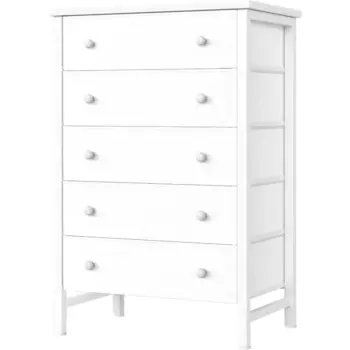 Комод для спальни, комод с 5 ящиками, тканевые комоды для хранения для девочек, современный детский шкаф