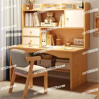 Компьютерный стол, интегрированная книжная полка для дома, простой учебный стол, стул, офисный письменный стол