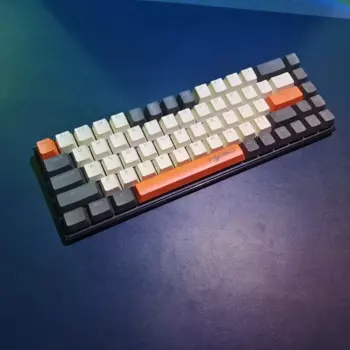 Компактная компактная механическая клавиатура, 68 клавиш, цветная клавиатура с синими переключателями, Проводная игровая клавиатура для геймеров