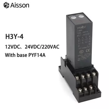 Компактное реле времени с цифровым дисплеем, реле времени, управление временем, 12 В, 24 В, 220 В с базовым разъемом PYF08A PYF014A