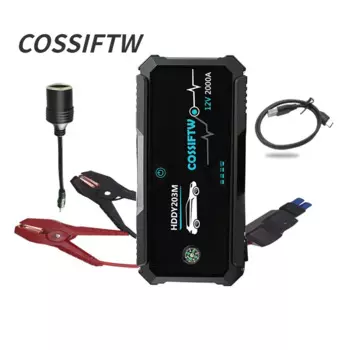 Компактный стартер 2000A 24000 мАч, автомобильный стартер, автомобильный аккумулятор PD100W, портативный внешний аккумулятор с быстрой зарядкой